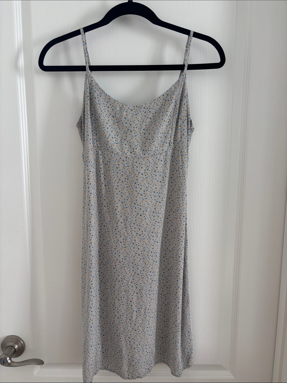 Brandy Melville Pale Blue Mini Floral Slip Dress